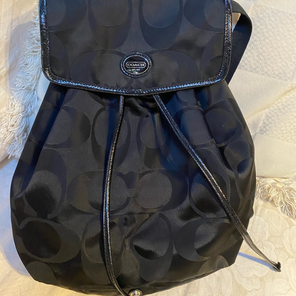 Coach black/black nylon backpack-preowned